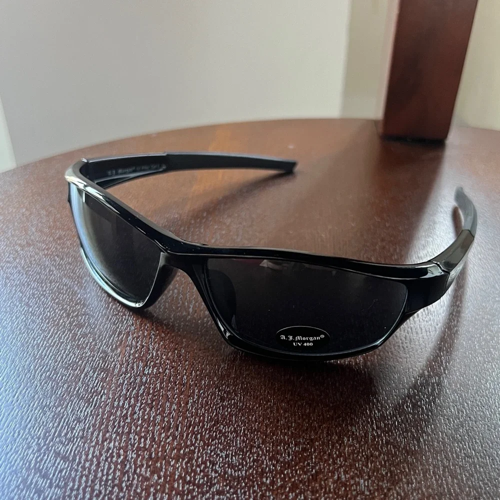 ASOS AJ Morgan black retro wraparound matrix sunglasses